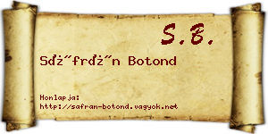 Sáfrán Botond névjegykártya